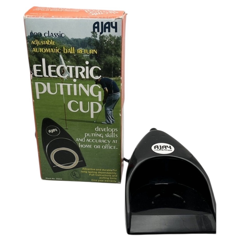 Vintage Ajay Auto-Return Putting Ball Practice Hole In Box #20054 TESTED